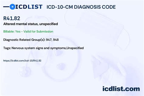 ams icd-10|Altered mental status ICD 10